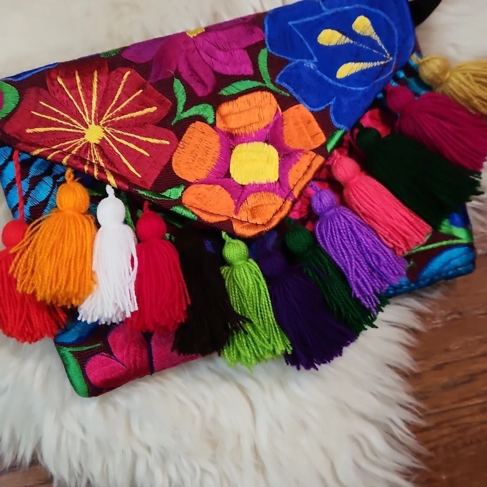 Corina Crossbody Colorful Embroidered  Bag - Picture 2 of 4